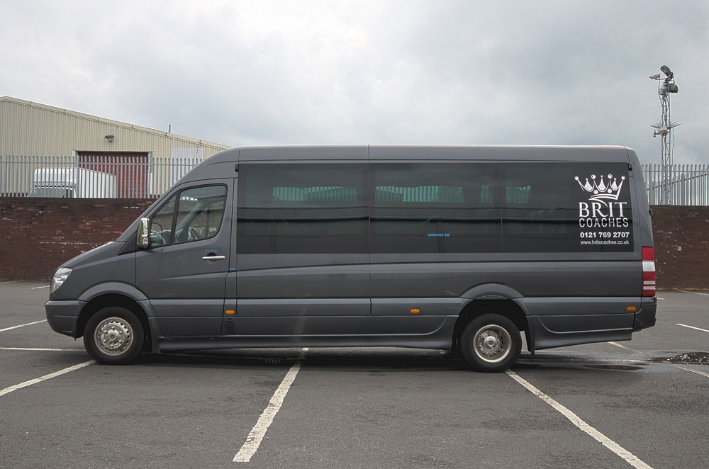 Side View of Livery Minibus